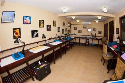 Maluku Divers Camera Room The camera room at Maluku Divers