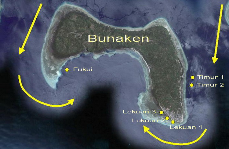 Map of Bunaken currents