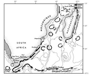 Mozambique Current Map Major currents in Soputhern Mozambique