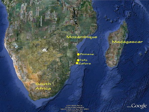 Southern Africa Map showing the Zavora to Pomene corridor The Zavora to Pomene corridor