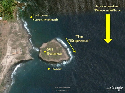Map of Gili Selang, near Amed in northeast Bali