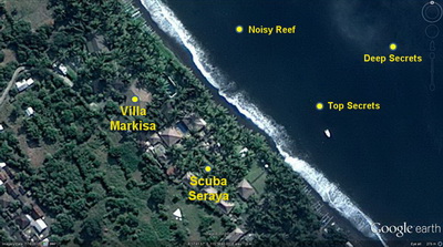 Seraya Secrets Dive Site Map Map of the Seraya Secrets Dive Site