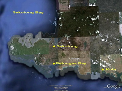 Lombok South Coast Map
